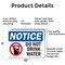 Signmission Do Not Drink Water, 10 in W x Rectangle, Aluminum OS-2PACK-NS-A-710-L-11152 - alternate 2
